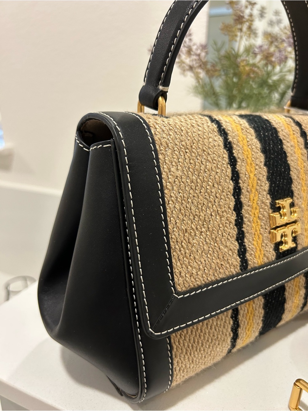 Tory Burch Juliette French Linen Top Handle Crossbody Bag NWT - Picture 2 of 6